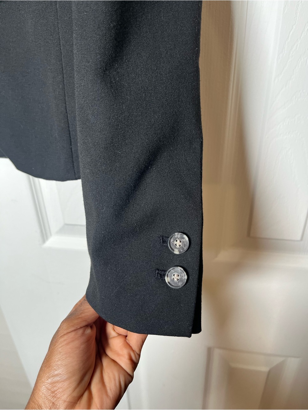 Ann Taylor LOFT Black Classic One-Button Blazer Jacket Size 0 - Picture 7 of 17
